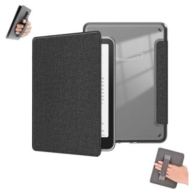 Imagem de GUKSRASO Capa para Kindle Paperwhite 12ª Geração 2024 (7") / Colorsoft Signature Edition - Textura de Tecido e Capa Traseira de Acrílico Transparente, Alça de Mão