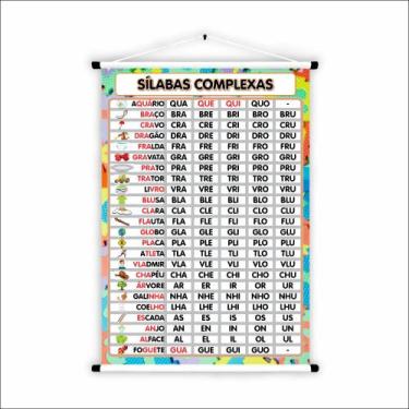 Imagem de Banner de Lona Educativo Sílabas Complexas 2 - 85x60cm - Fabrika de Fe