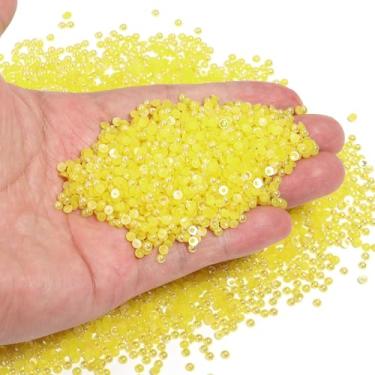 Imagem de Chuyau 8000 peças de pérolas planas AB amarelas de 3 mm para artesanato de joias e meias pérolas redondas para fazer scrapbook faça você mesmo, sapatos, roupas, copo, unhas, decoração de arte de