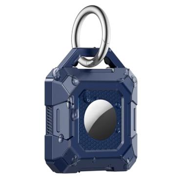 Imagem de Beydoa Suporte para chaveiro AirTag, compatível com Apple AirTag, à prova d'água para chave, mochila, bagagem, cachorro e gato (Ocean Blue, pacote com 1)