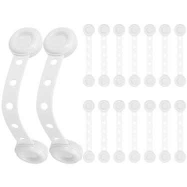 Imagem de Trava de armário de comprimento ajustável, maçaneta à prova de crianças, travas de alça de armário à prova de crianças para gavetas, armários, geladeiras, ajustáveis, sem perfuração, à prova de bebês