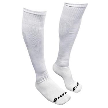 Imagem de Meião Lotto Futebol Branco Juvenil Tamanho 34-38, Branco, Preto, 34-38