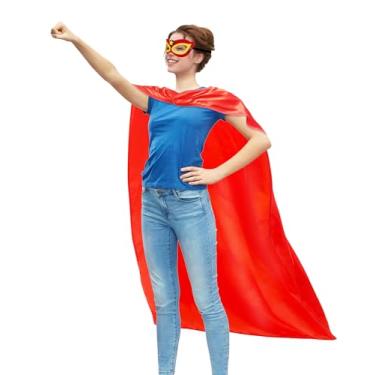 Imagem de D.Q.Z Capas E Máscaras De Super-Heróis Adultos Para Mulheres E Homens, Fantasia De Super-Heróis, Fantasia De Vampiro De Halloween, Lembrancinha De Festa (Vermelho)