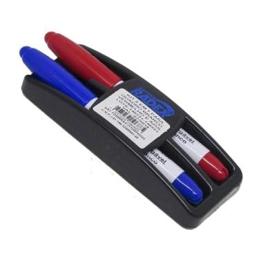 Imagem de Pincel Quadro Branco Azul E Vermelho C/Apagador - 01 Kit Radex, Multicolor