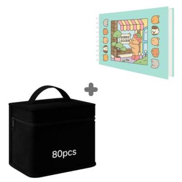 Imagem de 80/100/120 Cores Caneta Marcadora Kit Com Ponta Dupla - Lusen, Caderno