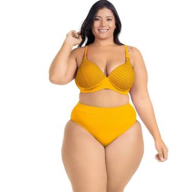 Imagem de Biquini Cortinão Alta Sustentação Calcinha Alta Modeladora - HYPE MODA