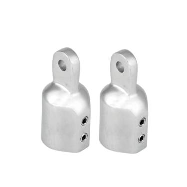 Imagem de Par de tampa de extremidade de olhal superior Bimini, conjunto de ferragens de aço inoxidável marinho 316 dobradiça de convés acessórios para barco de encaixe de extremidade de olhal deslizante - para