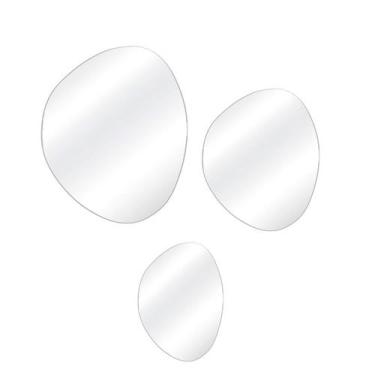 Imagem de Kit Espelho Decorativo Orgânico Lapidado 26x41Cm, 52x38Cm e 66x52 Cm -