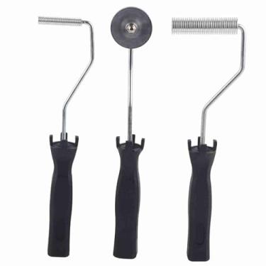 Imagem de Aramox Ferramenta de Remo de Bolha de Fibra de Vidro, Rolo de Laminação de Fibra de Vidro, Alça ABS de Liga de Alumínio, para Reparo de Barco de Banheira Composta de Resina de (Conjunto de 3 peças)