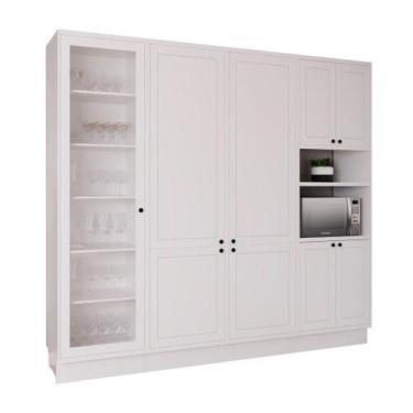 Imagem de Cozinha Modulada Pequena Herval Viana, 4 Peças, Branco Ártico, com Vid
