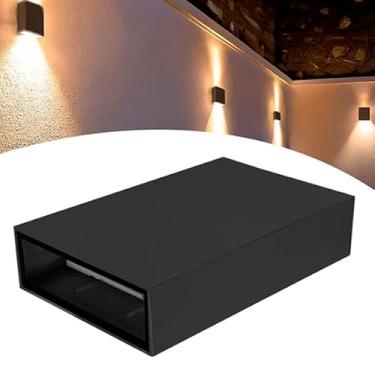 Imagem de Arandela de parede 02 fachos para muro externo ou interno com lâmpada de LED inclusa - Linda, moderna (Preto 220v)
