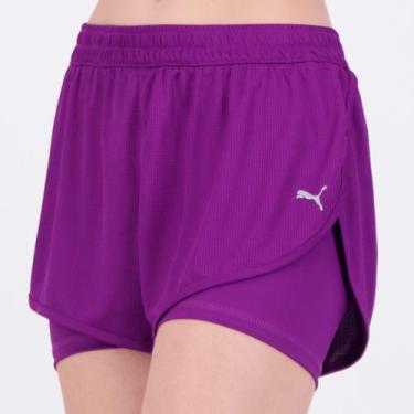 Imagem de Shorts Puma 2 In 1 Feminino Roxo, M