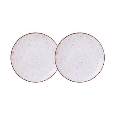 Imagem de Jogo de Pratos Rasos 2 Peças Rústico 25 cm Porcelana Decorada Tramontina