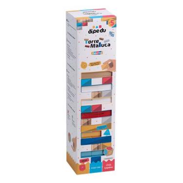 Imagem de Jogo Caiu Perdeu Torre Equilíbrio Madeira Com Dado Toy Trade - brw