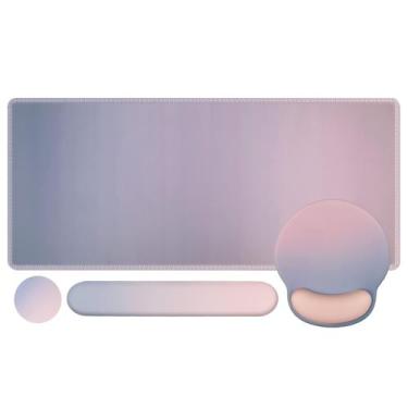 Imagem de Tapete de mesa rosa grande para mouse pad iCasso com apoio de pulso e 
