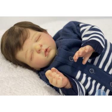 Imagem de Bebê Reborn Menino Dormindo Realista Premium, 50cm, 2kg