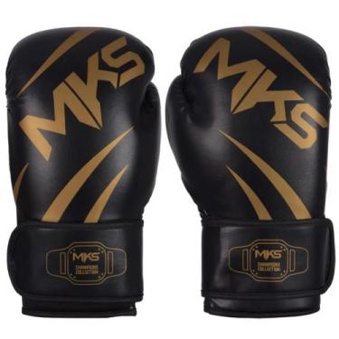 Imagem de Luva Muay Thai Boxe Kickboxing New Champion Preta/Dourada - Mks Combat