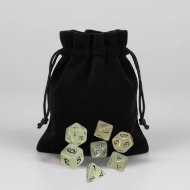 Imagem de Conjunto Com 7 Dados Brilha No Escuro Glow in the Dark Rpg de Mesa Verde Jogo D&D Tormenta Boardgame Conjunto D4 D6 D8 D10 D10% D12 D20 Vampiros