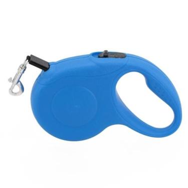 Imagem de Guia Retrátil Automática 5 Metros c/ Trava Cães Lovely Vibe, azul