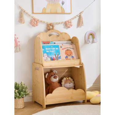 Imagem de Lavenix Estante infantil de bambu de 3 camadas com armazenamento modular, estante Montessori para quartos de crianças pequenas, berçário, sala de jogos, sala de aula