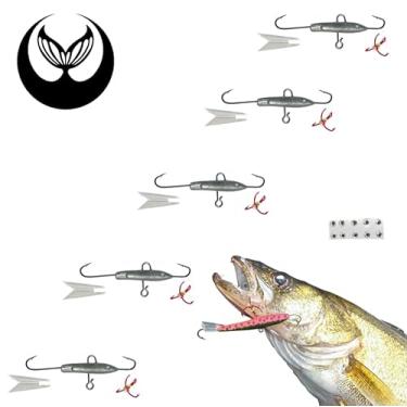 Imagem de Kits de iscas de pesca sem pintura – Jigging Rap Minnow Ice Bait Bass Crappie Crystal Truut Walleye Pike Água salgada DIY Tackle Bodies Ganchos Incluídos Casting Freshwater (5, caudas transparentes, 3