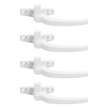 Imagem de YOUTHINK Hardware de Bloqueio de Segurança do Punho da Janela da Liga de Alumínio para o Batente Externo Aberto Liso do Impulso, Material Durável (Branco)