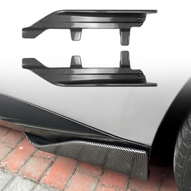 Imagem de FINMOKAL 2 peças de protetores de saias laterais de carro difusor para-choque traseiro Spoiler Splitter Guards compatíveis com BMW Série 2 G42 M Sport 2022-2024, aparência de carbono