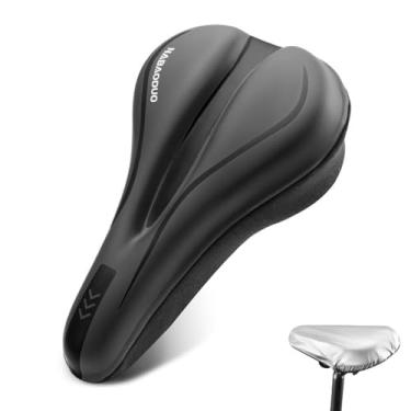 Imagem de Capa de assento de bicicleta, almofada de assento de bicicleta, capa de selim de bicicleta, selim de bicicleta ergonômico com enchimento de gel, antiderrapante, impermeável, ajustável, assento para