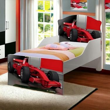 Imagem de Cama Infantil Lívia Adesivada Carro Com Colchão Cambel