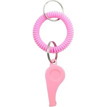 Imagem de Tiosen Apito esportivo rosa com alça de pulso ajustável, som para treinadores, árbitros, esportes de equipe, futebol, beisebol, segurança ao ar livre