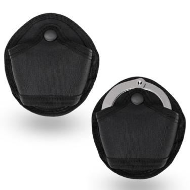 Imagem de Pacote com 2 coldres para algemas, estojo para algemas articuladas, algema de corrente e algema Asp, colete molle compatível com bolsa tática, acessório de cinto