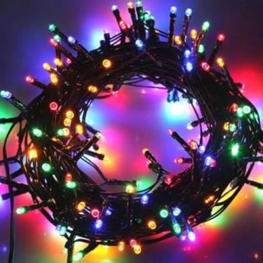 Imagem de Kit 5 Ou 3 Caixa 10M Pisca 100 Leds 110V 8 Funções Fio Transparente Ou Verde Natalino(3 Caixa COLORIDO,Transparente)