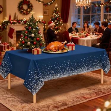 Imagem de As toalhas de mesa retangulares descartáveis de plástico são impermeáveis e resistentes a óleo para piqueniques, churrascos e festas na cozinha.