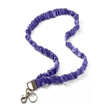 Imagem de Colhedores Scrunchie para crachás de identificação e chaves – Cordão de pescoço elástico fofo com porta-chaves retrátil para mulheres e mulheres (roxo)