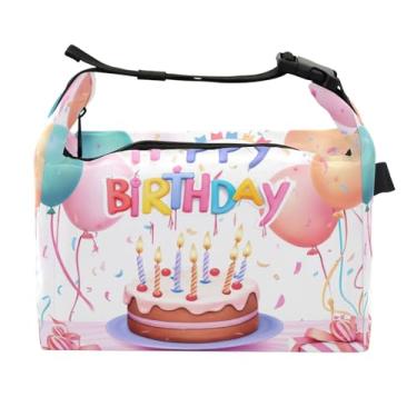 Imagem de STAYTOP Lancheira de feliz aniversário com fivela de alça, lancheira isolada para meninos e meninas, lancheira térmica para trabalho escolar