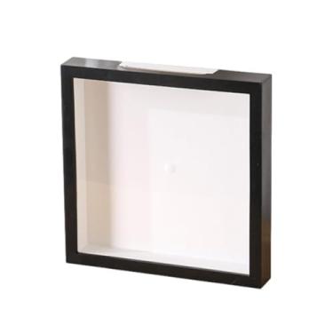 Imagem de FLCPJGV Vitrine para Fotos, Porta-retratos E Objetos de Recordação com Espaço para Flores, Cartões-postais E Ingressos. Feita em PP, PET E aço Inoxidável. Ide, Preto E Branco, Tamanho real