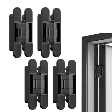 Imagem de Dobradiça Invisível 3D Dobradiça Oculta Ajustável 3D para Portas de Armário, 150mm, Kit com 4 Peças Ajustável, 150mm, Kit com 4 Peças (Preto)
