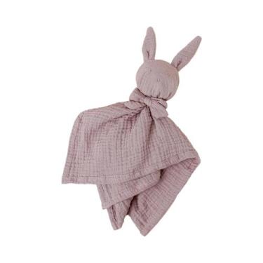 Imagem de Toalha De Conforto Bordada De Coelho Bebê, Cobertor Quadrado Fofo Para