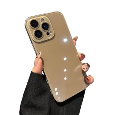 Imagem de Proteção de lente de câmera cristal à prova de choque compatível com capa para iPhone (iPhone 16 Pro, café)