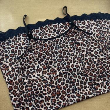 Imagem de Camisola Aline Cor:Onça MarromTamanho:P - Kit Mania Lingerie, Onça mar