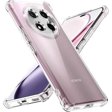 Imagem de Capa de telefone transparente para Honor Magic7 Lite, capa protetora de TPU macio, proteção de reforço de quatro cantos, amarelo anti-queda # Capa de celular # para Honor # Antiqueda # Capa de