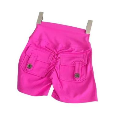 Imagem de Shorts De Yoga Femininos De Cintura Alta Para Treino Fitness Levanta B