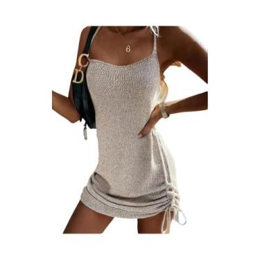 Imagem de Vestido Mini De Verão Sem Mangas Com Alças Finas Para Mulheres, Vestid