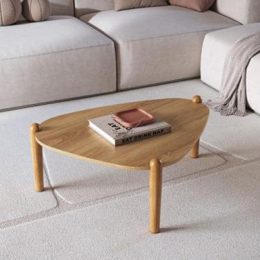 Imagem de Mesa de Centro Orgânica 84,4cm Pé de Madeira Móvel na Caixa - Mvel na 