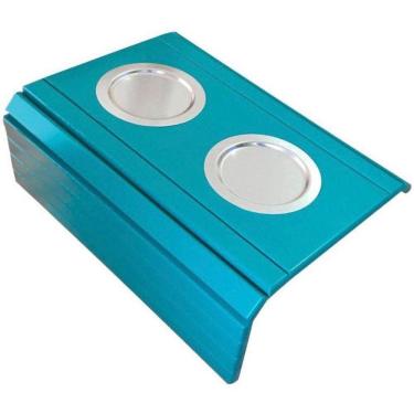 Imagem de Esteiras Porta Copo Alumínio para Sofá Kit 2un Azul Tifany