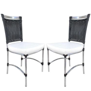 Imagem de 2 Cadeiras De Jantar Jk Em Alumínio Preta