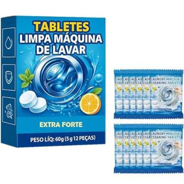 Imagem de Pastilhas Limpadoras para Máquina de Lavar - Kit com 12 Unidades – Limpeza Profunda, Anticalcário, Elimina Odores, Compatível com Todas as Máquinas - Machine Cleaning Tablets