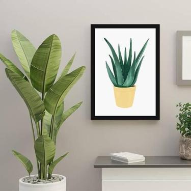 Imagem de Quadro Decorativo Vaso Espada São Jorge 45x34 Moldura Preta - Quadros 