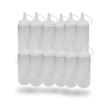 Imagem de Kit 12 Bisnagas 200Ml Para Ketchup Mostarda Maionese Molho Embalagem R