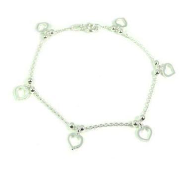 Imagem de Pulseiras Prata Legitima 925 Elo Com Pingente De Coração - Lojas La&Ny